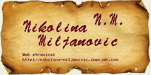 Nikolina Miljanović vizit kartica